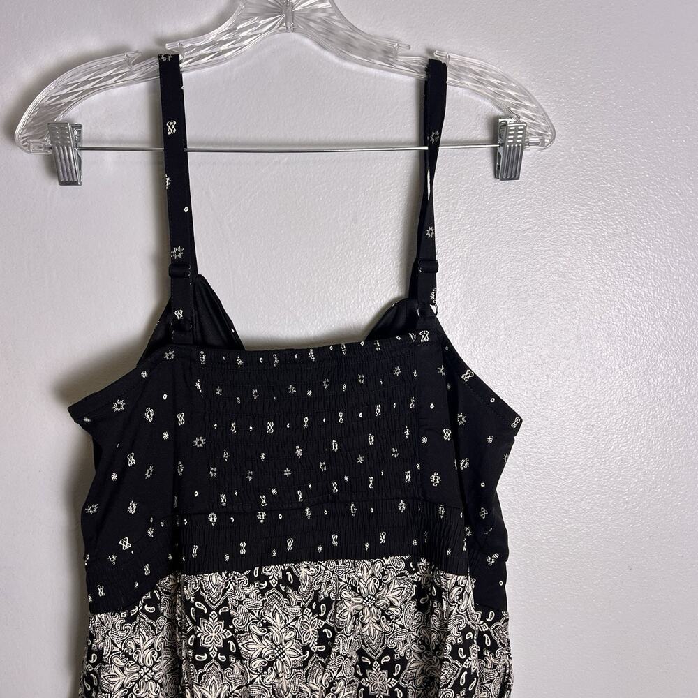 NWT Torrid Tie Front Culotte Jumpsuit black geometric print Pocket Plus Sz 1X - Picture 13 of 16